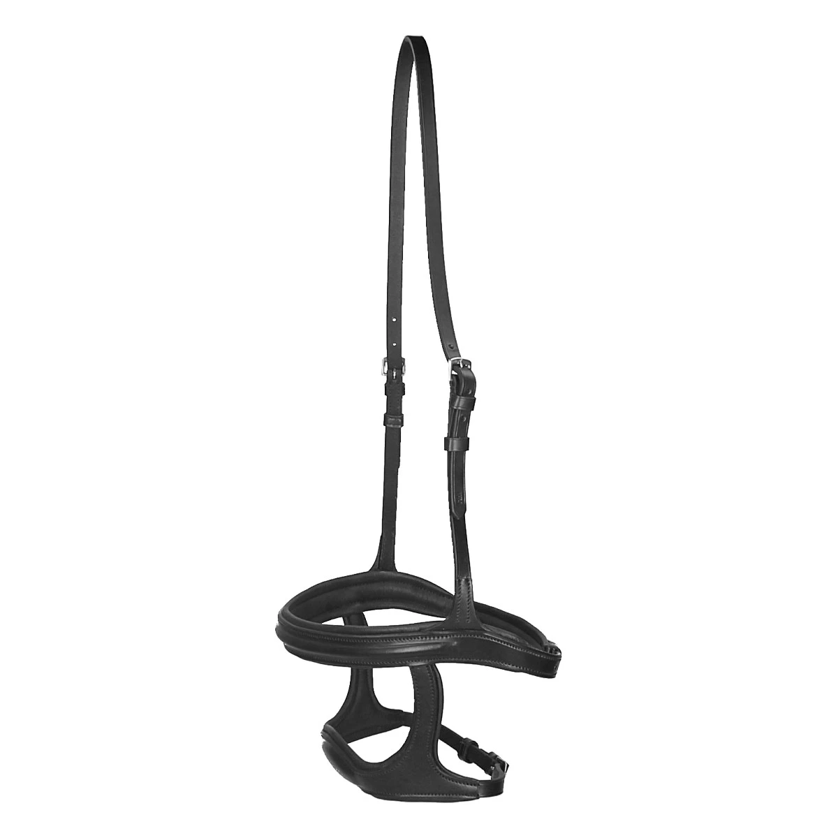 Dubbele Neusriem Horsegear Zwart 1 Dubbele Neusriem Horsegear Zwart