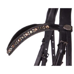 Hoofdstel QHP Orlando Zwart-groen -Paardenbenodigdheden Winkel hoofdstel qhp orlando zwart groen 1500x1500 172397