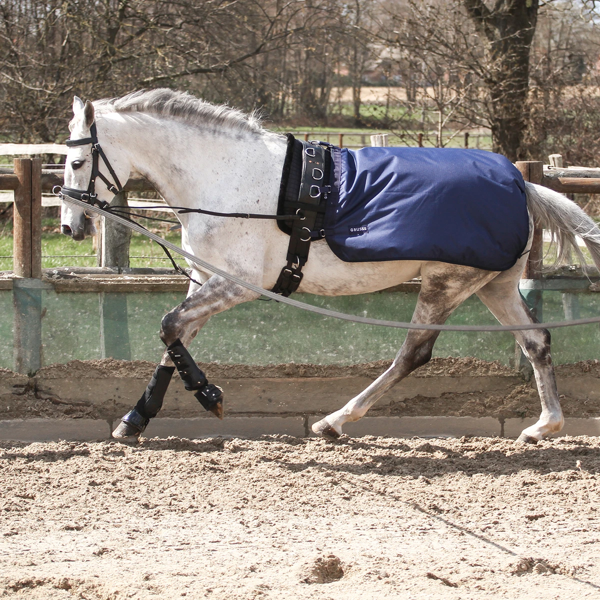 Longeerdeken Busse Rain Donkerblauw 3 Longeerdeken Busse Rain Donkerblauw - Afbeelding 3