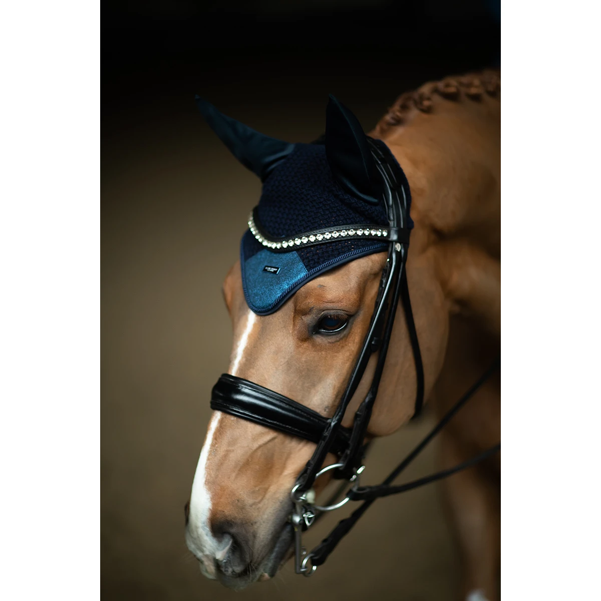 Oornetje Equestrian Stockholm Blue Meadow Glimmer Blauw 2 Oornetje Equestrian Stockholm Blue Meadow Glimmer Blauw - Afbeelding 2