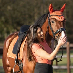 Oornetje QHP Menton Oranje -Paardenbenodigdheden Winkel oornetje qhp menton oranje 1500x1500 186403