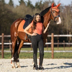 Oornetje QHP Menton Oranje -Paardenbenodigdheden Winkel oornetje qhp menton oranje 1500x1500 186404