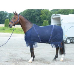 Vliegendeken Busse Fransen Donkerblauw -Paardenbenodigdheden Winkel vliegendeken busse fransen donkerblauw 1500x1500 125702