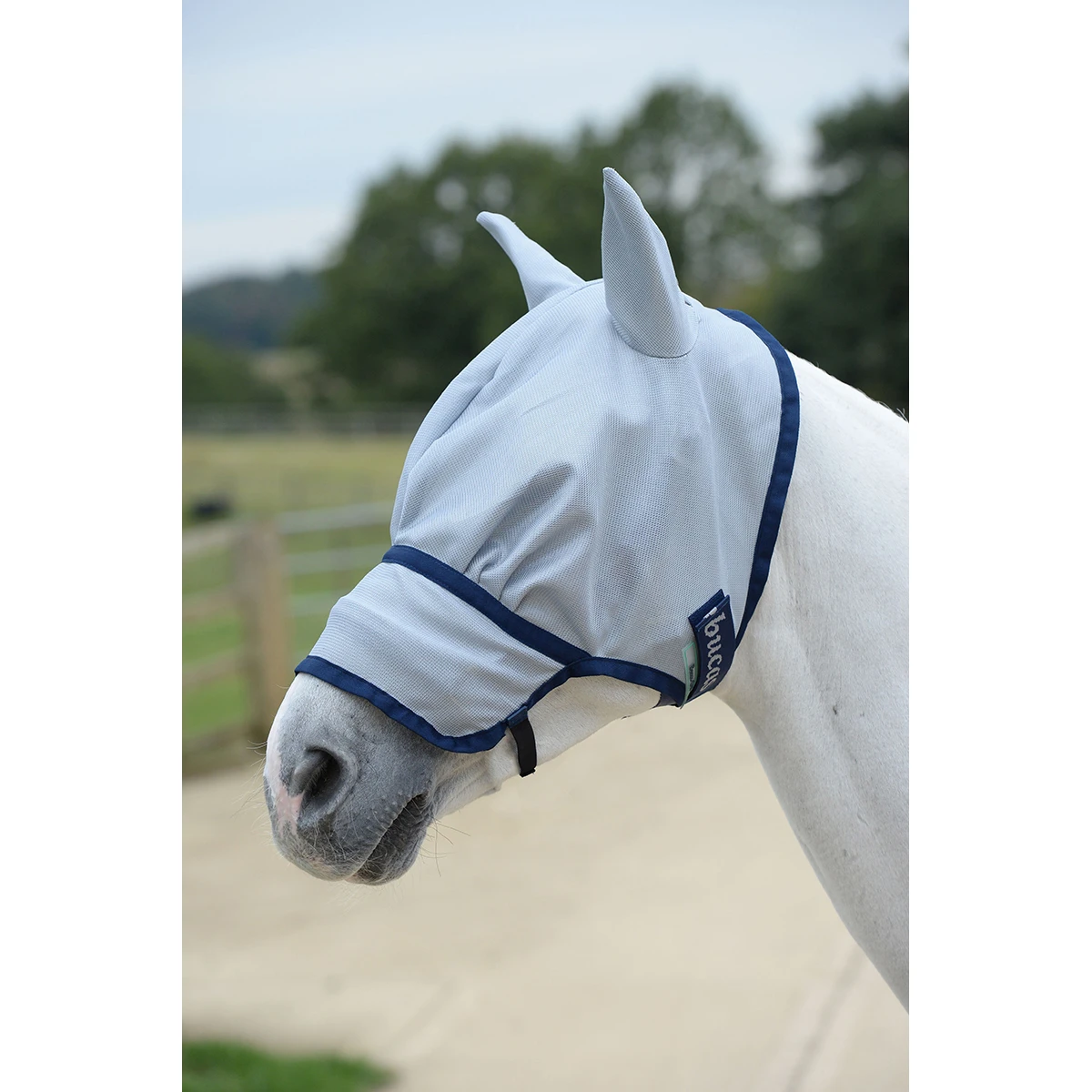 Vliegenmasker Bucas Buzz-Off Extended Nose Blauw 1 Vliegenmasker Bucas Buzz-Off Extended Nose Blauw