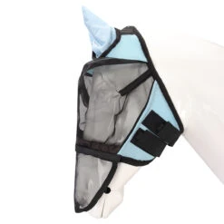 Vliegenmasker Horsegear Afneembare Neusflap Lichtblauw